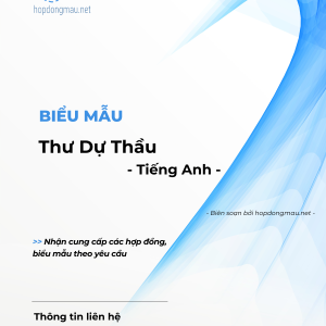 Thư Dự Thầu - Tiếng Anh
