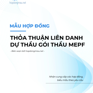 Thỏa thuận liên danh dự thầu gói thầu MEPF (tiếng Anh)