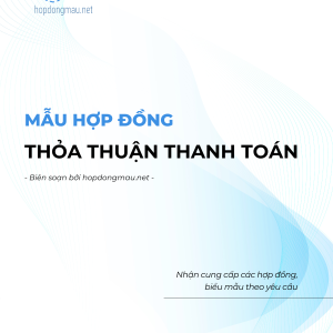 Thỏa thuận thanh toán (song ngữ)