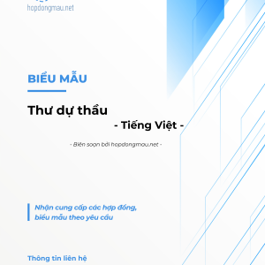 Thư Dự Thầu - Tiếng Việt
