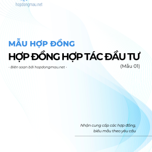 Hợp Đồng Hợp Tác Đầu Tư (Mẫu 01)