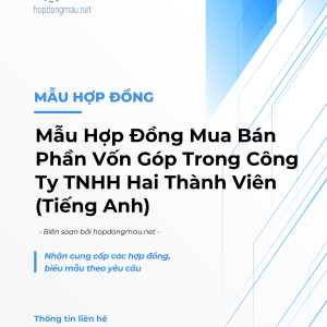 Hợp Đồng Mua Bán Phần Vốn Góp Trong Công Ty TNHH Hai Thành Viên (Tiếng Anh)