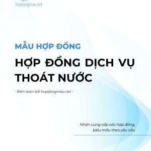 Mẫu hợp đồng Dịch vụ Thoát nước