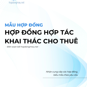 Hợp đồng Hợp tác khai thác cho thuê