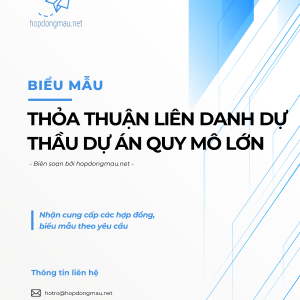 Thỏa thuận Liên danh Dự thầu Dự án quy mô lớn