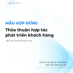 Thỏa thuận hợp tác phát triển khách hàng