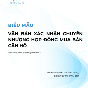 Văn bản xác nhận Chuyển nhượng hợp đồng mua bán căn hộ